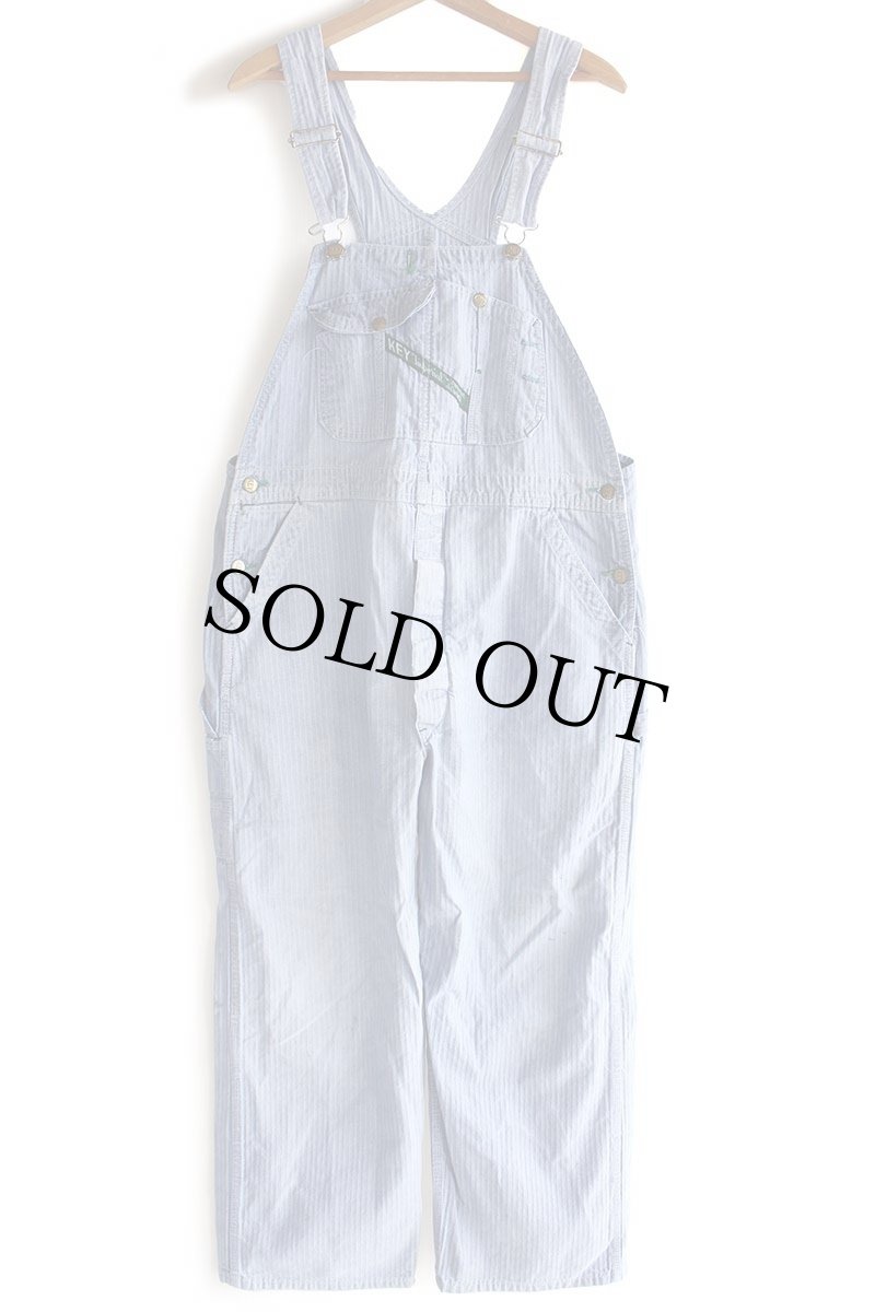 画像2: 80s KEY Imperial HBT ヘリンボーンツイル オーバーオール w40 (2)