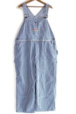画像2: 90s USA製 JCPenney BIGMACビッグマック ペンキ飛び ダブルニー ヒッコリー ストライプ オーバーオール w44 (2)