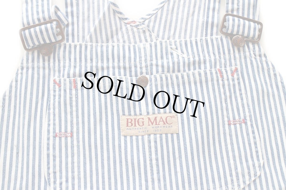 画像4: 90s USA製 JCPenney BIGMACビッグマック ダブルニー ヒッコリー ストライプ オーバーオール w44 (4)
