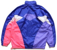 画像2: 90s NIKEナイキ ロゴ刺繍 マルチカラー アシンメトリー ナイロンジャケット 蛍光 M (2)