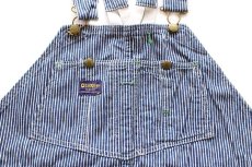 画像4: 60s USA製 OSHKOSH B'GOSH ローバック カットオフ ヒッコリー ストライプ オーバーオール w45 (4)