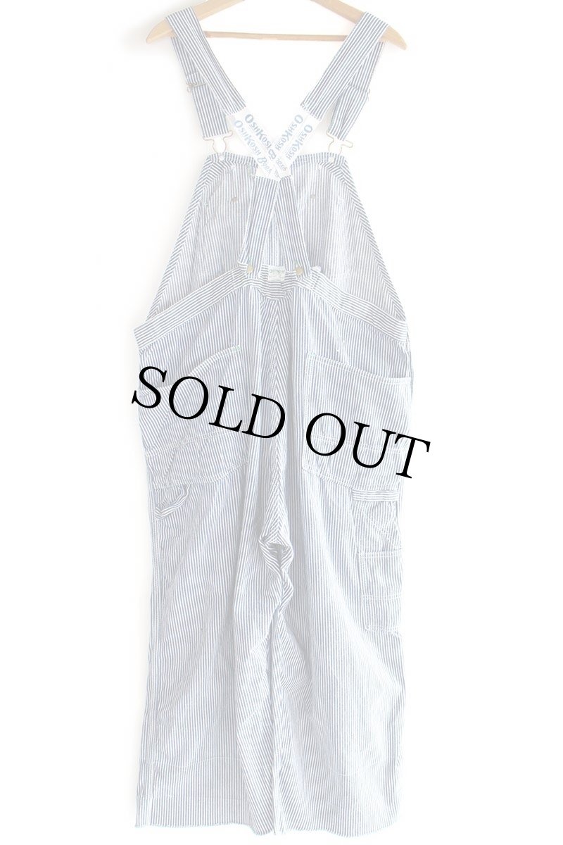 画像3: 60s USA製 OSHKOSH B'GOSH ローバック カットオフ ヒッコリー ストライプ オーバーオール w45 (3)