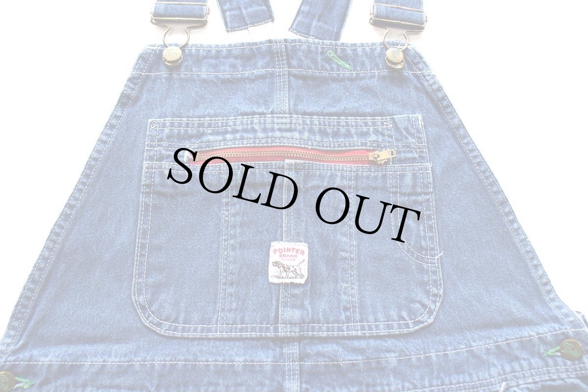 画像4: 90s USA製 POINTERポインター ローバック デニム オーバーオール w40 L34 (4)