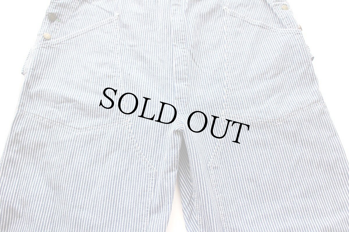 画像6: 80s USA製 OSHKOSH B'GOSH ダブルニー ヒッコリー ストライプ オーバーオール w42 L32 (6)