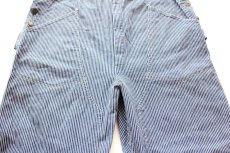画像6: 80s USA製 OSHKOSH B'GOSH ダブルニー ヒッコリー ストライプ オーバーオール w42 L32 (6)