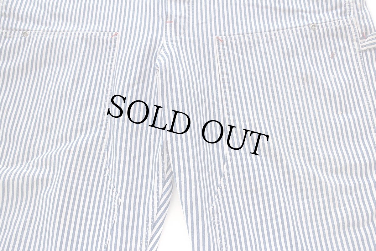 画像9: 90s USA製 JCPenney BIGMACビッグマック ペンキ飛び ダブルニー ヒッコリー ストライプ オーバーオール w44 (9)