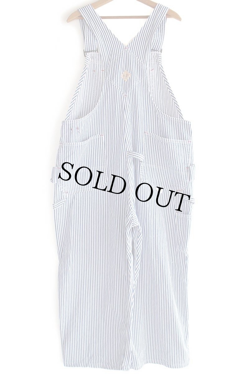 画像3: 90s USA製 JCPenney BIGMACビッグマック ペンキ飛び ダブルニー ヒッコリー ストライプ オーバーオール w44 (3)