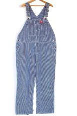 画像2: 90s USA製 Dickiesディッキーズ ヒッコリー ストライプ オーバーオール w44★特大 (2)