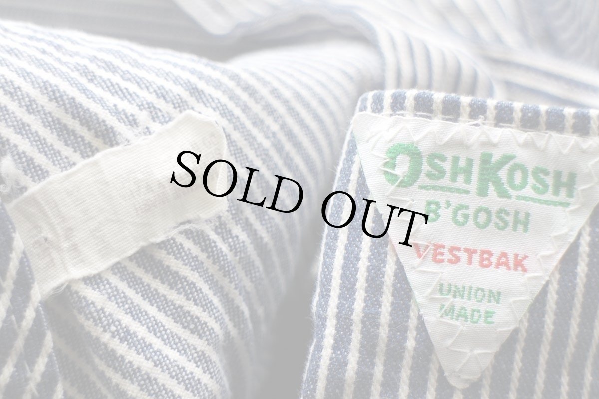 画像6: 70s USA製 OSHKOSH B'GOSH ローバック ヒッコリー ストライプ オーバーオール w42 (6)