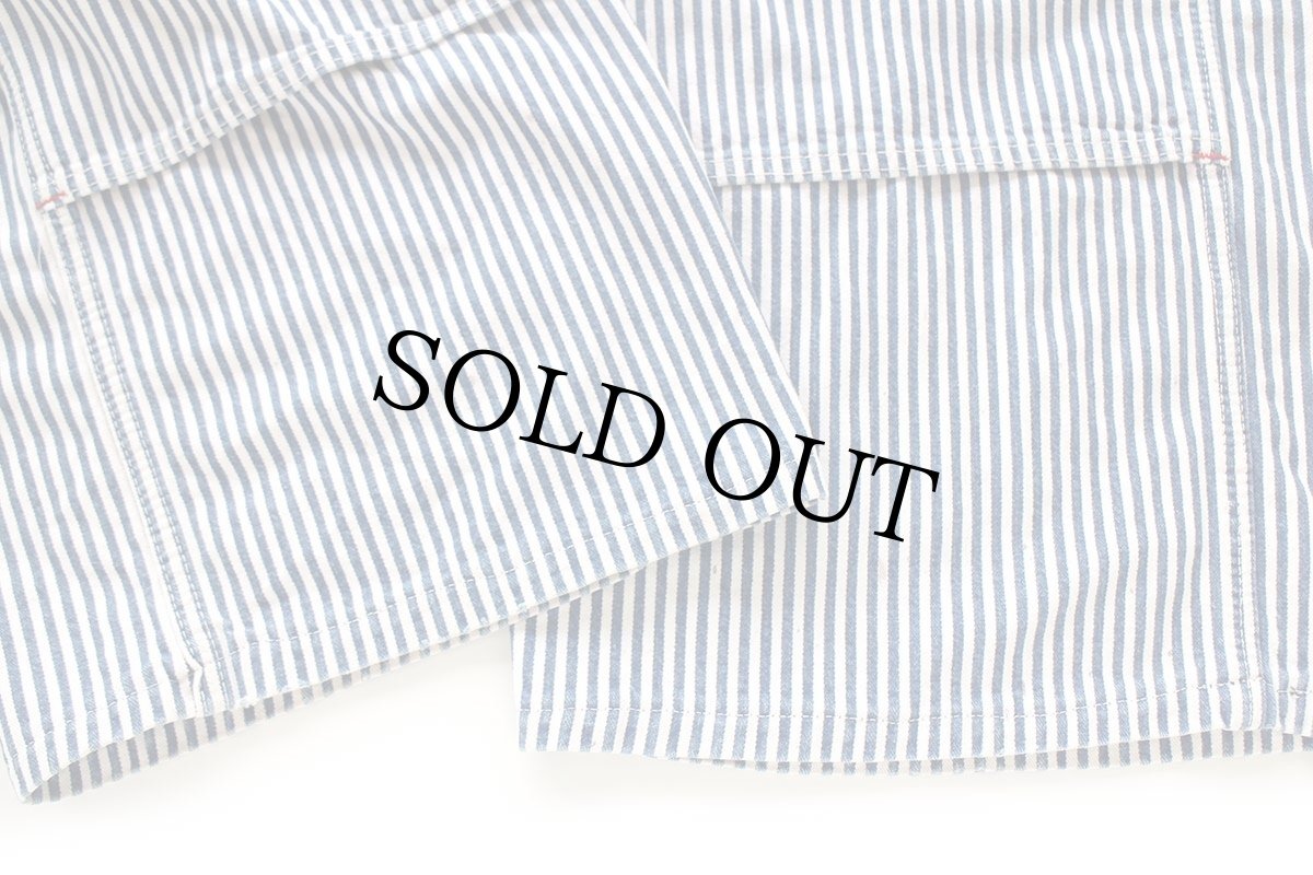 画像10: 90s USA製 JCPenney BIGMACビッグマック ペンキ飛び ダブルニー ヒッコリー ストライプ オーバーオール w44 (10)