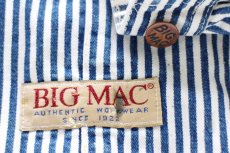 画像5: 90s USA製 JCPenney BIGMACビッグマック ペンキ飛び ダブルニー ヒッコリー ストライプ オーバーオール w44 (5)