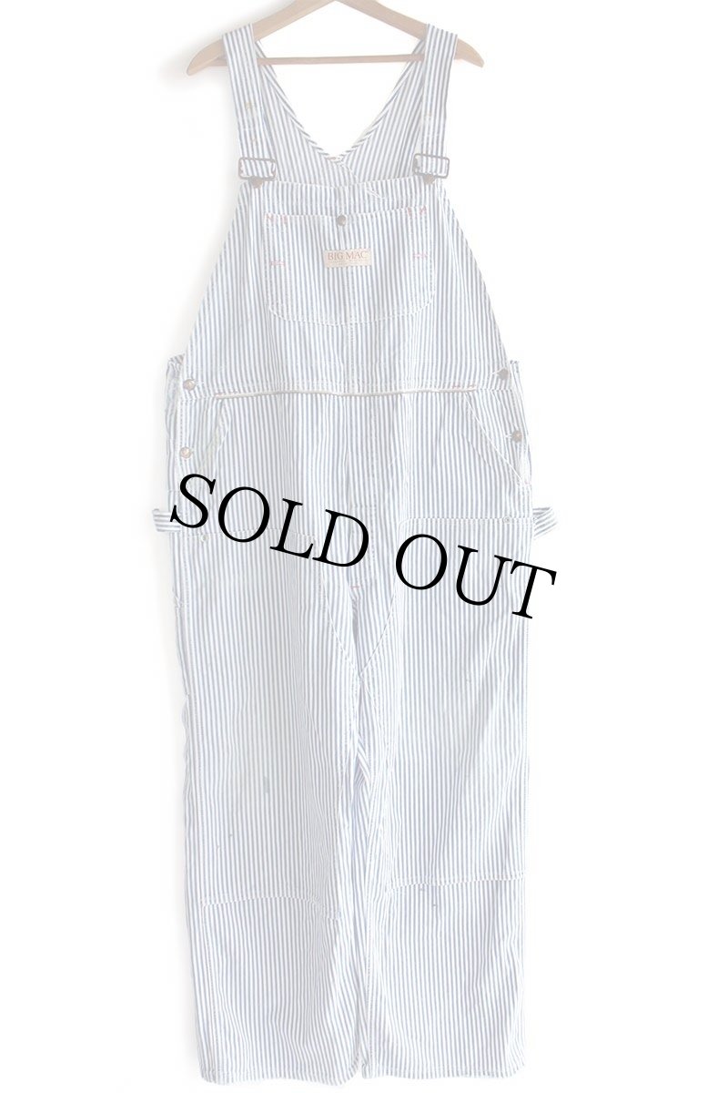 画像2: 90s USA製 JCPenney BIGMACビッグマック ダブルニー ヒッコリー ストライプ オーバーオール w44 (2)