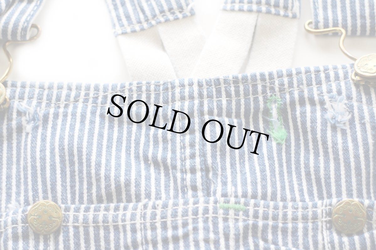 画像9: 60s USA製 OSHKOSH B'GOSH ローバック カットオフ ヒッコリー ストライプ オーバーオール w45 (9)