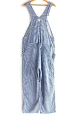 画像3: 80s USA製 OSHKOSH B'GOSH ダブルニー ヒッコリー ストライプ オーバーオール w42 L32 (3)