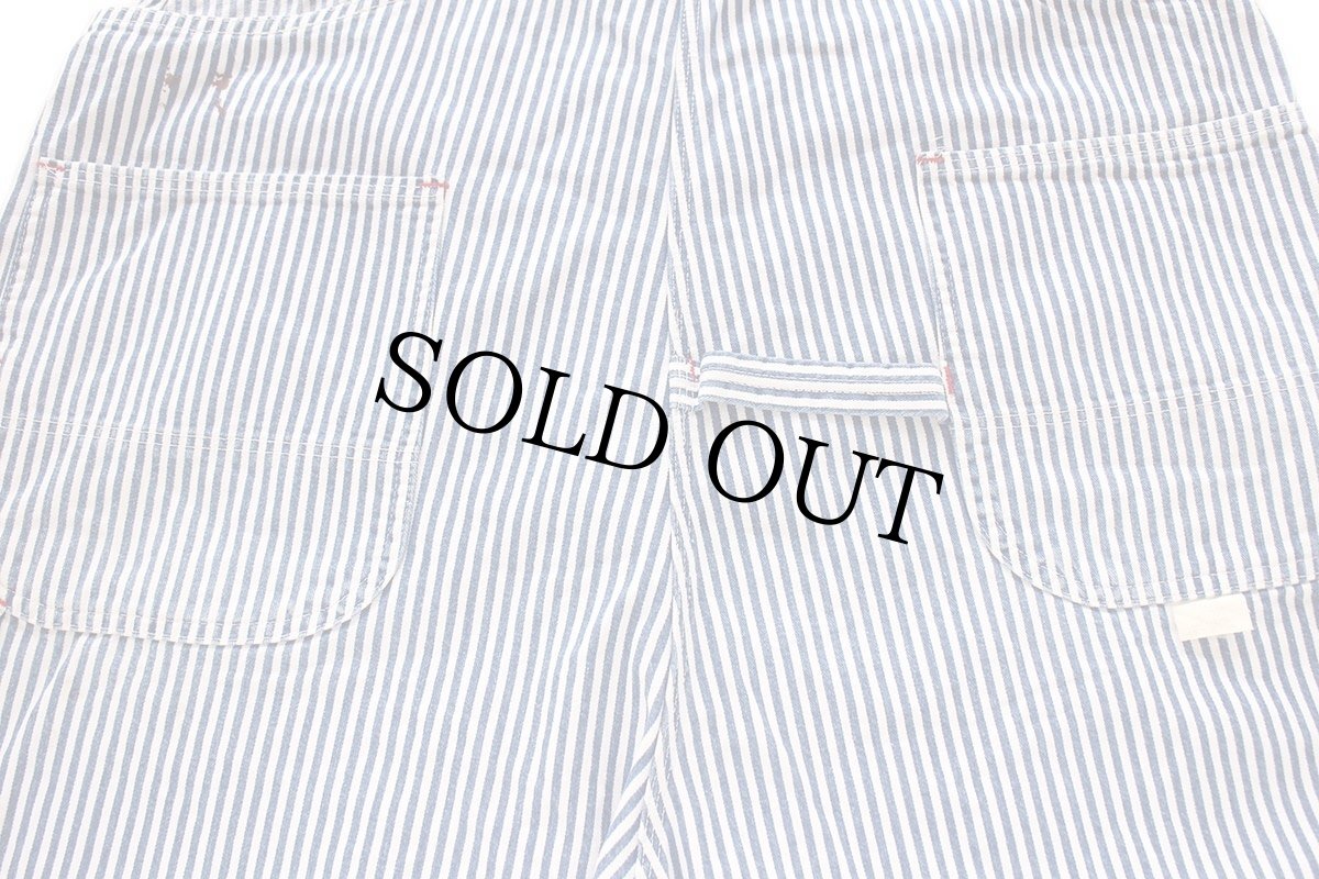 画像7: 90s USA製 JCPenney BIGMACビッグマック ペンキ飛び ダブルニー ヒッコリー ストライプ オーバーオール w44 (7)