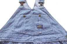 画像4: 80s USA製 OSHKOSH B'GOSH ダブルニー ヒッコリー ストライプ オーバーオール w42 L32 (4)