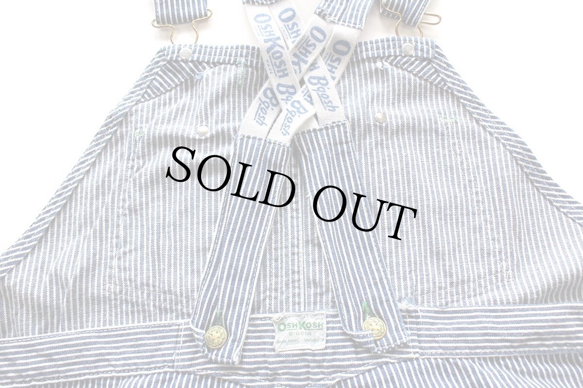 画像5: 60s USA製 OSHKOSH B'GOSH ローバック カットオフ ヒッコリー ストライプ オーバーオール w45 (5)