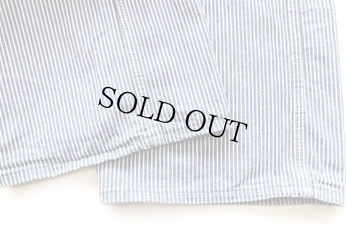 画像8: 80s USA製 OSHKOSH B'GOSH ダブルニー ヒッコリー ストライプ オーバーオール w42 L32 (8)