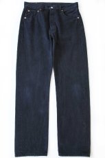 画像2: 00s ルーマニア製 Levi'sリーバイス 501 後染め ブラック デニムパンツ w34 L32★ユーロ (2)