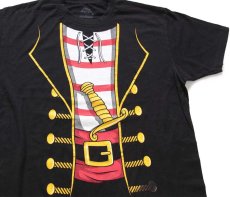 画像1: 海賊 騙し絵 コットンTシャツ 黒 L (1)
