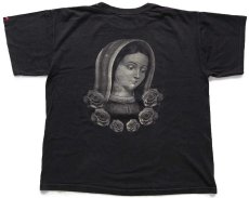 画像3: Rock Revolution Madre Celestial 両面&ラメプリント コットンTシャツ 黒 (3)