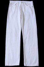 画像2: 90s 英国製 Levi'sリーバイス 501 ホワイト デニムパンツ w34 L32★ユーロ (2)