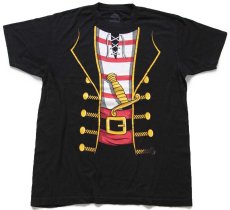 画像2: 海賊 騙し絵 コットンTシャツ 黒 L (2)
