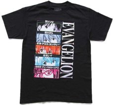 画像2: 新世紀 EVANGELION エヴァンゲリオン 新劇場版 キャラクター ホログラムプリント コットンTシャツ 黒 M (2)