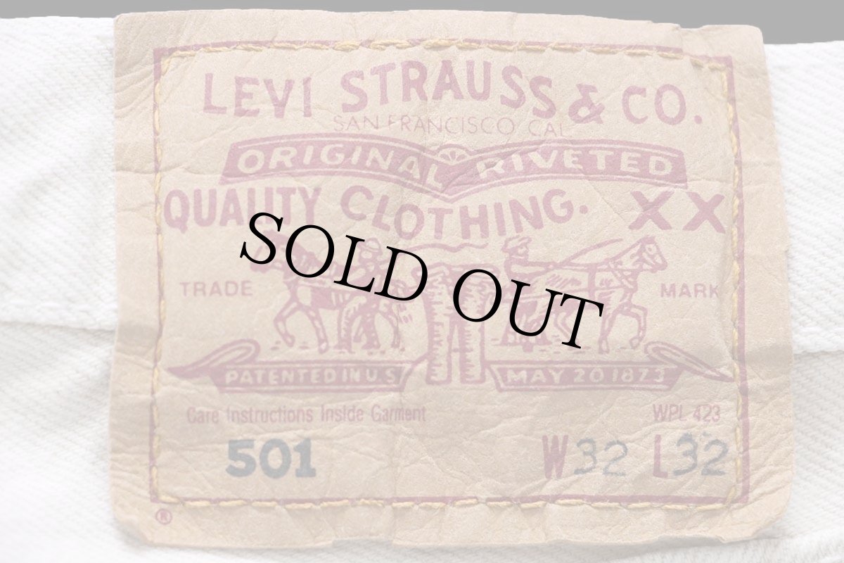 画像6: 00s 英国製 Levi'sリーバイス 501 先染め カラーデニムパンツ ベージュ W32 L32★ユーロ (6)