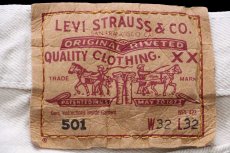 画像6: 00s 英国製 Levi'sリーバイス 501 先染め カラーデニムパンツ ベージュ w32 L32★ユーロ (6)