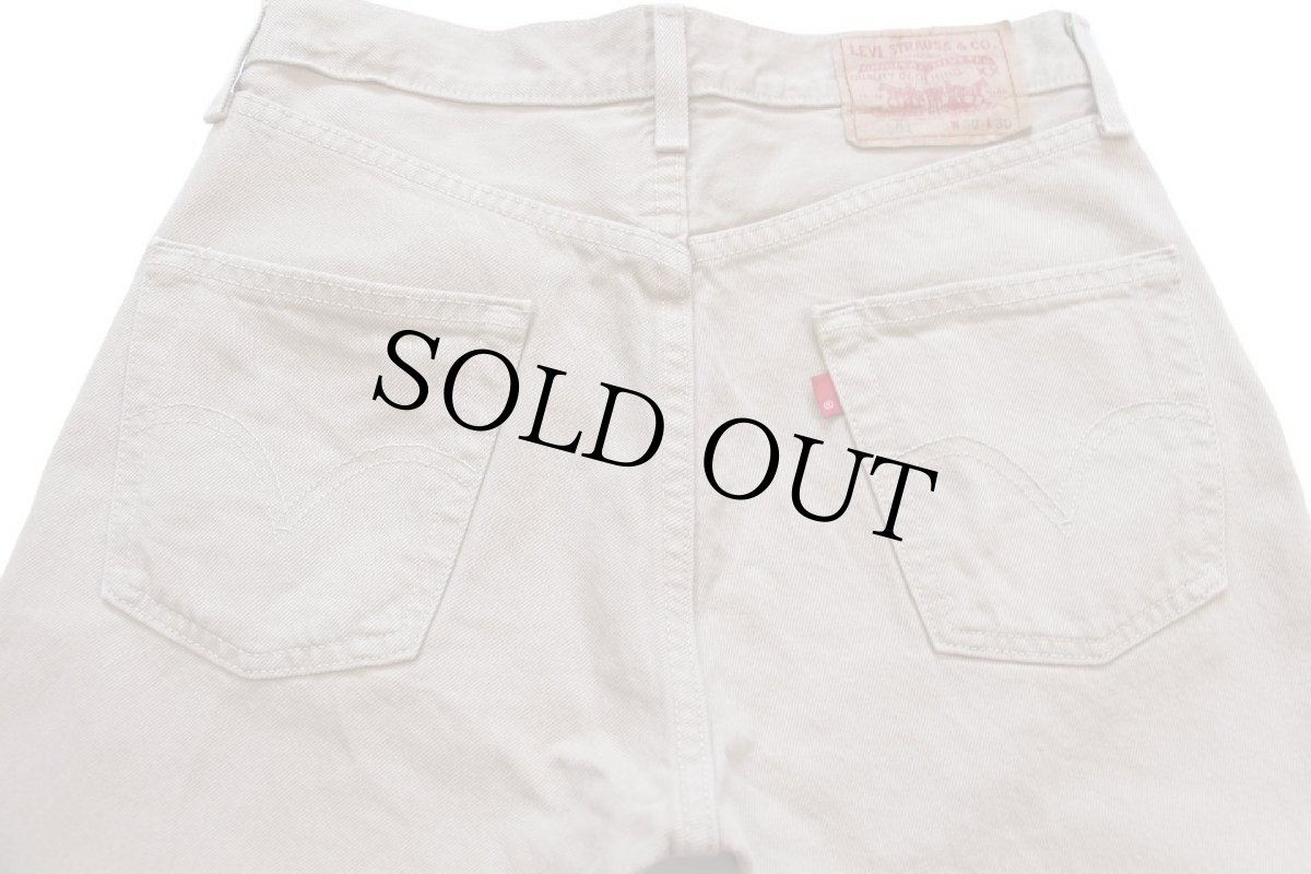 画像5: 00s メキシコ製 Levi'sリーバイス 501 後染め カラーデニムパンツ カーキ w30 L30 (5)