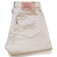画像1: 90s 英国製 Levi'sリーバイス 501 後染め カラーデニムパンツ カーキ w32 L32★ユーロ (1)