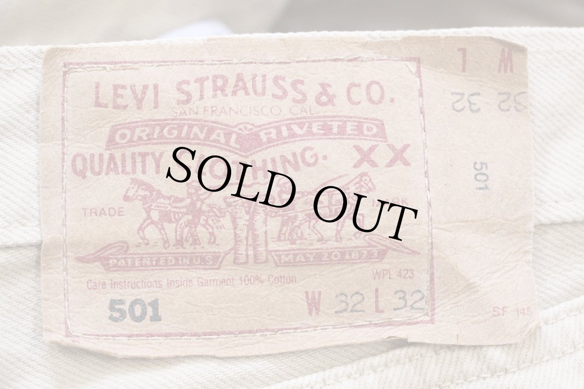 画像6: 90s 英国製 Levi'sリーバイス 501 後染め カラーデニムパンツ カーキ W32 L32★ユーロ (6)