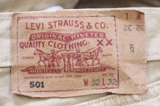 画像6: 90s 英国製 Levi'sリーバイス 501 後染め カラーデニムパンツ カーキ w32 L32★ユーロ (6)