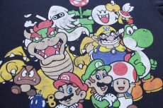 画像5: SUPER MARIO スーパーマリオ ルイージ クッパ ヨッシー ピノキオ クリボー ワリオ キャラクター コットンTシャツ 黒 フェード M (5)
