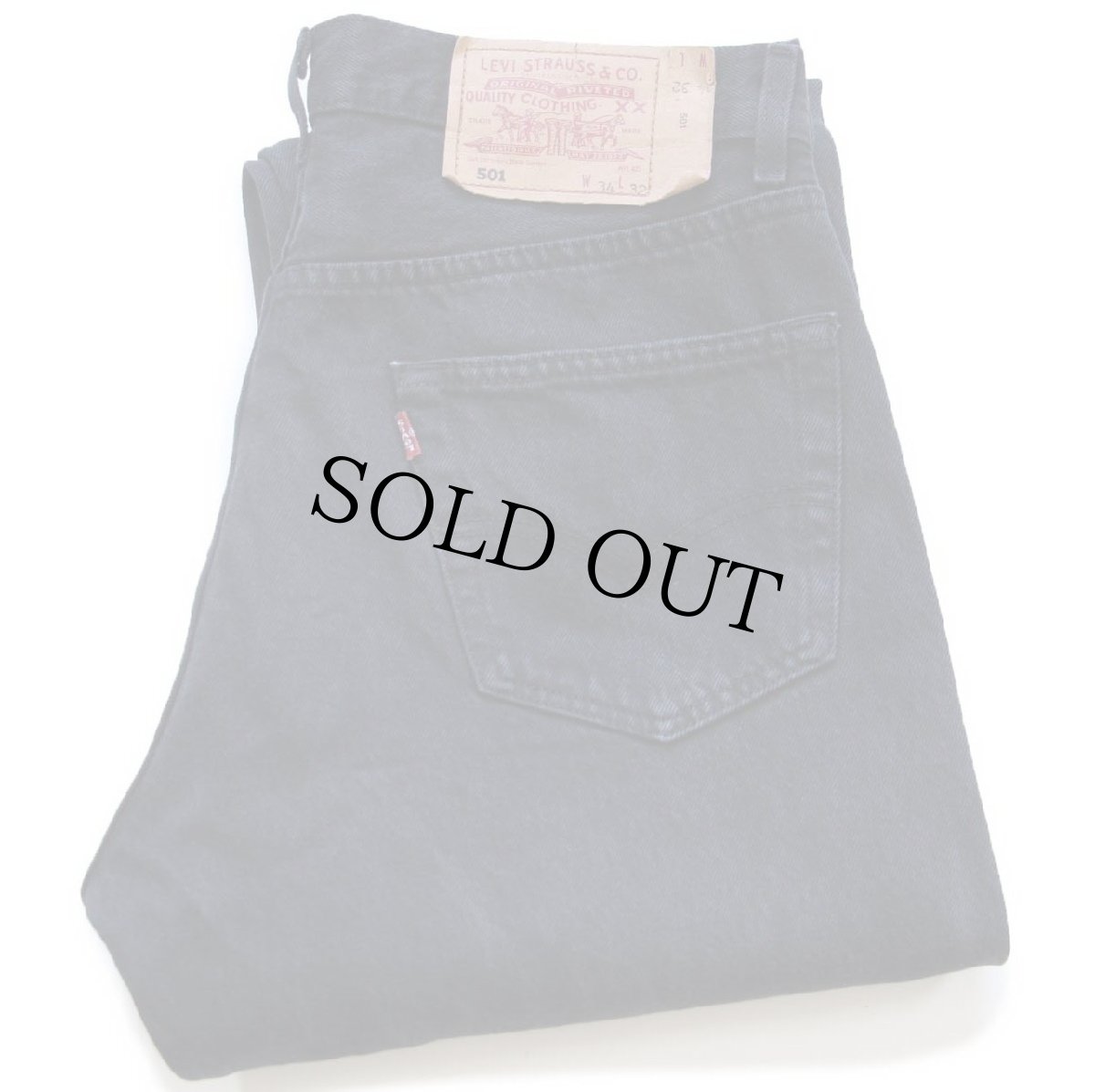 画像1: 00s ルーマニア製 Levi'sリーバイス 501 後染め ブラック デニムパンツ W34 L32★ユーロ (1)