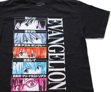 画像1: 新世紀 EVANGELION エヴァンゲリオン 新劇場版 キャラクター ホログラムプリント コットンTシャツ 黒 M (1)