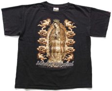 画像2: Rock Revolution Madre Celestial 両面&ラメプリント コットンTシャツ 黒 (2)