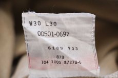 画像7: 00s メキシコ製 Levi'sリーバイス 501 後染め カラーデニムパンツ カーキ w30 L30 (7)