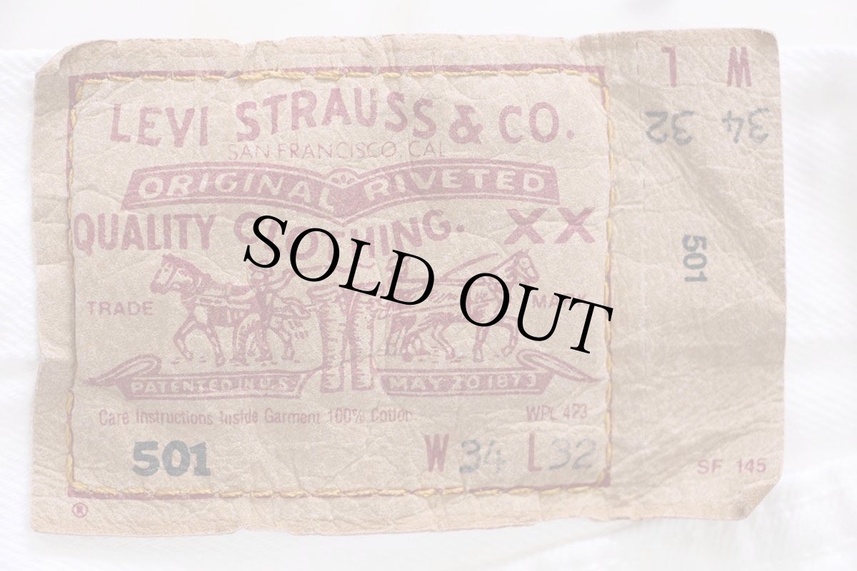 画像6: 90s 英国製 Levi'sリーバイス 501 ホワイト デニムパンツ W34 L32★ユーロ (6)