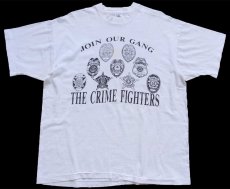 画像2: 90s USA製 JOIN OUR GANG THE CRIME FIGHTERS POLICE IBM TARGET BUD LIGHT ロゴ 協賛 両面プリント コットンTシャツ 白 XL (2)