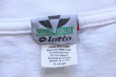 画像4: 90s USA製 Lottoロット Italian Sports Design ロゴ コットンTシャツ 白 XL (4)