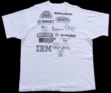 画像3: 90s USA製 JOIN OUR GANG THE CRIME FIGHTERS POLICE IBM TARGET BUD LIGHT ロゴ 協賛 両面プリント コットンTシャツ 白 XL (3)