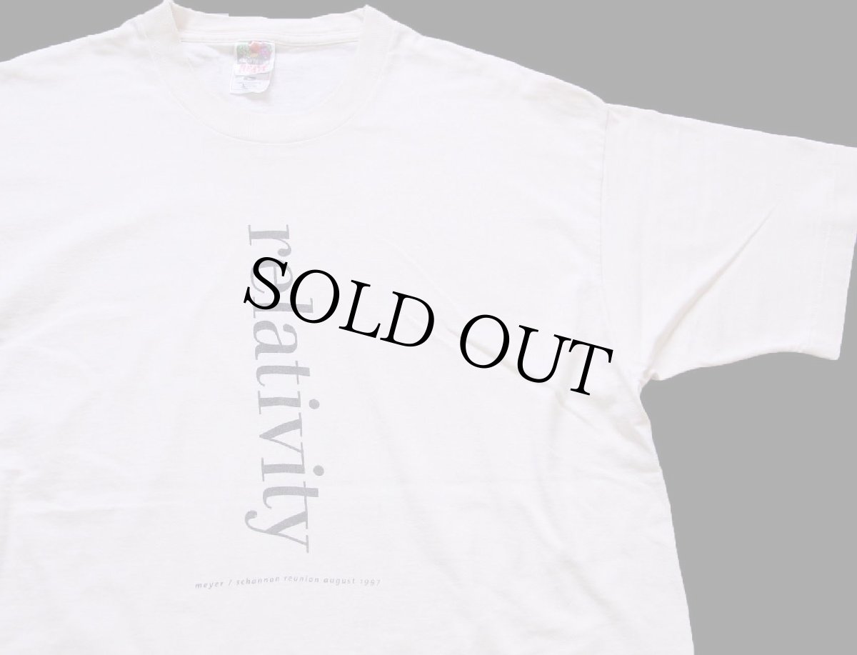 画像1: 90s USA製 relativity 両面プリント コットンTシャツ 生成り XL (1)