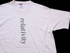 画像1: 90s USA製 relativity 両面プリント コットンTシャツ 生成り XL (1)
