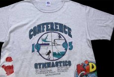 画像3: 90s USA製 RUSSELLラッセル CONFERENCE GYMNASTICS SPOONER FOOTBALL YMCA テストプリント Tシャツ 杢ライトグレー L (3)