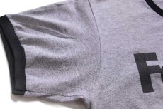画像6: FedExフェデックス ロゴ 両面プリント リンガーTシャツ 杢グレー×黒 M (6)