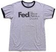 FedExフェデックス ロゴ 両面プリント リンガーTシャツ 杢グレー