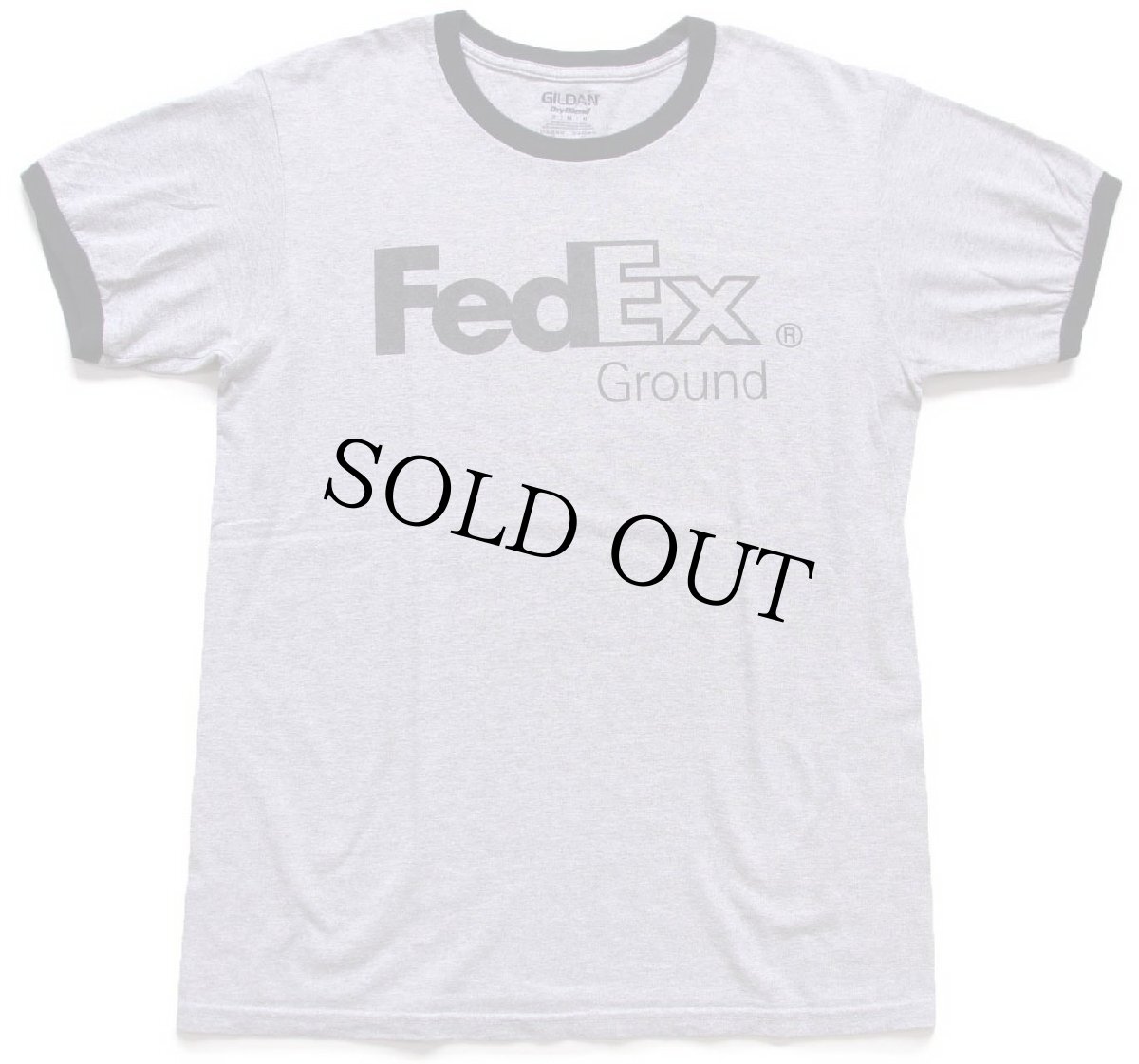 画像2: FedExフェデックス ロゴ 両面プリント リンガーTシャツ 杢グレー×黒 M (2)