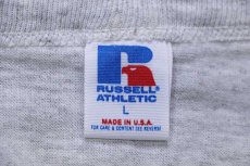 画像5: 90s USA製 RUSSELLラッセル CONFERENCE GYMNASTICS SPOONER FOOTBALL YMCA テストプリント Tシャツ 杢ライトグレー L (5)